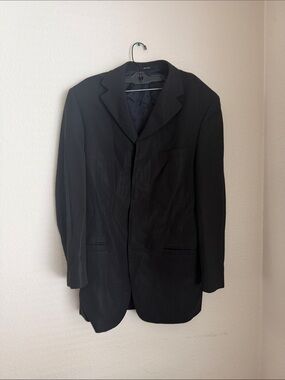 Versace Vtg Black Men's Single-Breasted Blazer 46 R